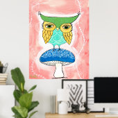 子供ルームOwl Artist Water 絵を描 Color's Kids ポスター (ホームオフィス)