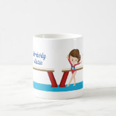 子供体操ブルーモノグラム体操少女 コーヒーマグカップ (中央)