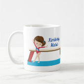子供体操ブルーモノグラム体操少女 コーヒーマグカップ (左)