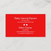 子供保育 – Happy Child - 名刺 (裏面)