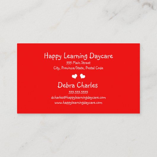 子供保育 – Happy Child - 名刺 (裏面)