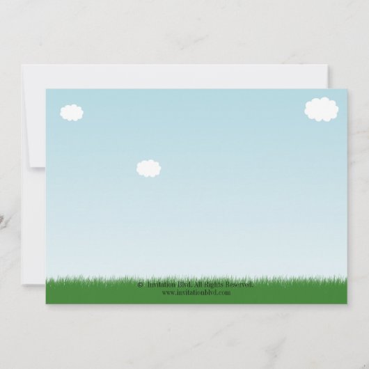 子供公園の誕生日のパーティの招待状 招待状 (裏面)