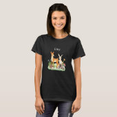 子供動物シカウサギハリネズミ エミー Tシャツ (正面フル)
