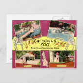 子供動物園,ブロンクス動物園, NYヴィンテージ ポストカード (正面/裏面)