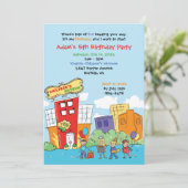 子供博物館バースデーパーティーキッズサイエンス 招待状 (スタンド正面)