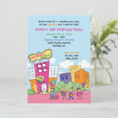 子供博物館バースデーパーティーキッズサイエンス 招待状 (スタンド正面)