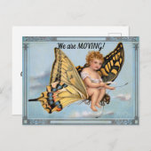 子供及び蝶の移動はがき ポストカード (正面/裏面)