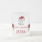 子供名でパーソナライズ！ホットチョコレート*PETER フロストグラスマグカップ (中央)