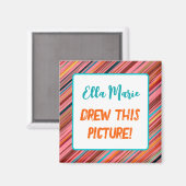 子供名アートワーク冷蔵庫用マグネット マグネット (正面/裏面)