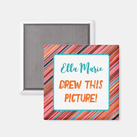 子供名アートワーク冷蔵庫用マグネット マグネット (正面/裏面)