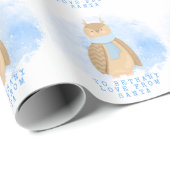 子供名愛サンタかわいいフクロウ ラッピングペーパー (ロールコーナー)