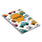 子供向けのおもちゃの車のスパイラルノートブック | 名入れ可能 ノートブック (右側)