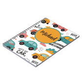 子供向けのおもちゃの車のスパイラルノートブック | 名入れ可能 ノートブック (左側)