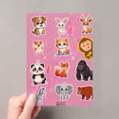子供向けのかわいいキャラクター動物ステッカーシート アクリル招待状 (インサイチュ (ポータブル))