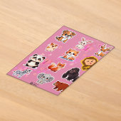 子供向けのかわいいキャラクター動物ステッカーシート アクリル招待状 (レイダウン)