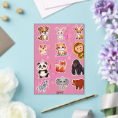子供向けのかわいいキャラクター動物ステッカーシート アクリル招待状 (インサイチュ (ウェディング))