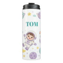 子供向けのかわいい宇宙飛行士の宇宙冒険