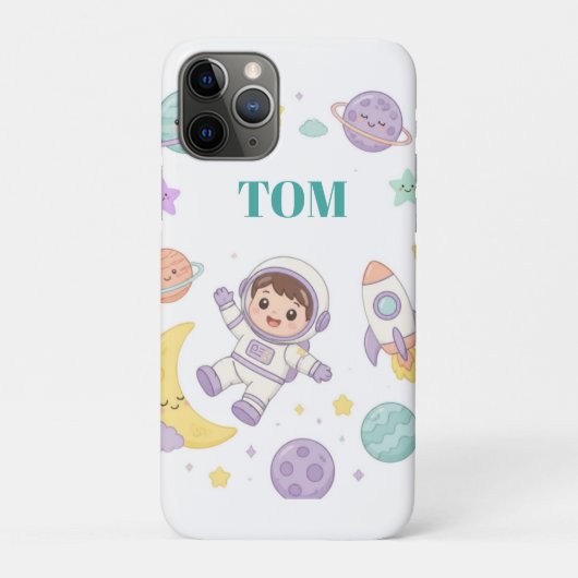 子供向けのかわいい宇宙飛行士の宇宙冒険 Case-Mate iPhoneケース (裏)