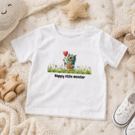 子供向けのかわいい幸せな小さなモンスターのデザイン トドラーTシャツ