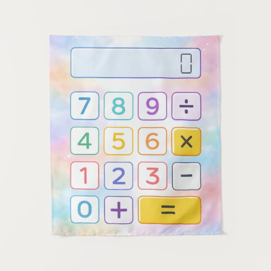子供向けのかわいい数学計算機ポスター タペストリー (正面)