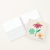 子供向けのかわいい植物モノグラムピンク ノートブック (内部)