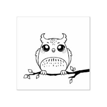 子供向けのかわいい漫画フクロウゴムスタンプ