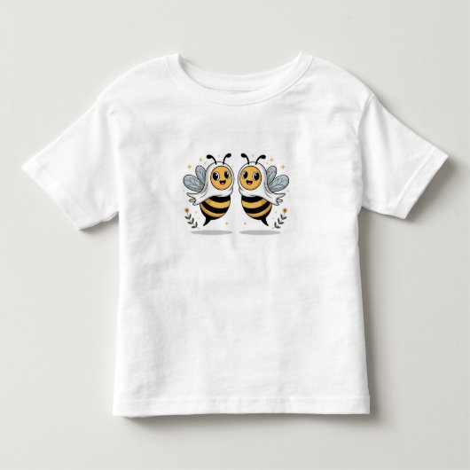 子供向けのかわいい蜂のイラスト トドラーTシャツ (正面)