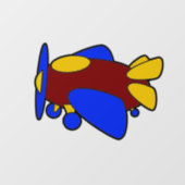 子供向けのかわいい赤黄色青の飛行機の漫画 ウィンドウサイン (シート)