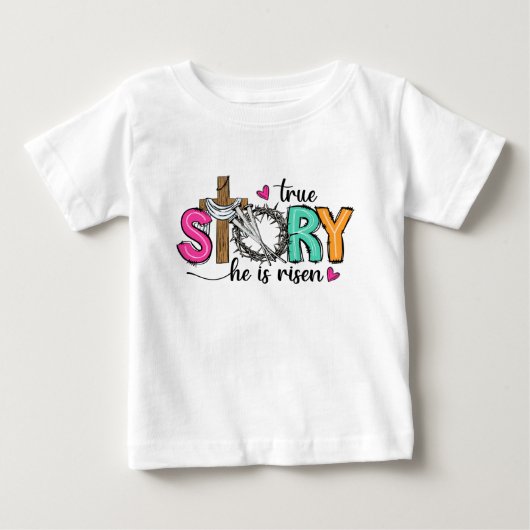子供向けのイースターの本当の話 ベビーTシャツ (正面)