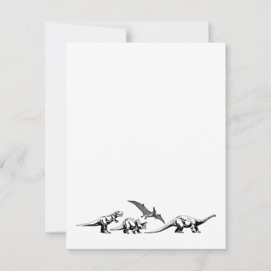 子供向けのカスタマイズ恐竜グリーティングカード ノートカード (裏面)