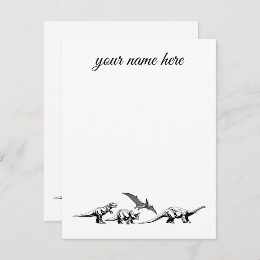 子供向けのカスタマイズ恐竜グリーティングカード ノートカード (正面/裏面)