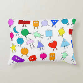 子供向けのカラフルな2D&3D幾何学模様 アクセントクッション