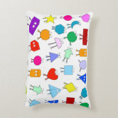 子供向けのカラフルな2D＆3D幾何学模様 アクセントクッション (裏面(縦))