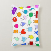 子供向けのカラフルな2D＆3D幾何学模様 アクセントクッション (正面(垂直))