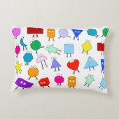 子供向けのカラフルな2D＆3D幾何学模様 アクセントクッション (裏面)
