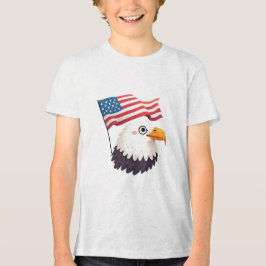 子供向けのカートゥーンイーグルギフト - アメリカ愛国的なアート トライブレンドTシャツ