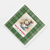 子供向けのカートゥーン クリスマス スノーマン ナプキン デジタル (コーナー)