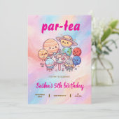 子供向けのキャラクター誕生日 招待状 (スタンド正面)