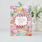 子供向けのキャンディランドの感謝カード サンキューカード (スタンド正面)