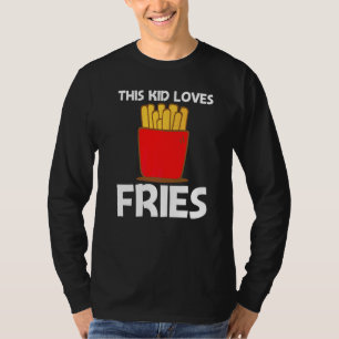 子供向けのクールなフライドポテト ファストフード 料理 スナック Tシャツ