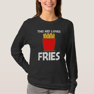 子供向けのクールなフライドポテト ファストフード 料理 スナック Tシャツ