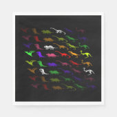 子供向けのクールな虹色のカラフルなかわいい恐竜 スタンダードランチョンナプキン (正面)