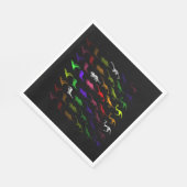 子供向けのクールな虹色のカラフルなかわいい恐竜 スタンダードランチョンナプキン (角)