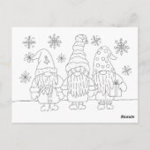 子供向けのサンタからの手紙 + 裏の塗り絵ページ ポストカード (裏面)