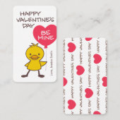 子供向けのダッキング BE MINE 風船 バレンタイン 授業用 ノートカード (正面/裏面)