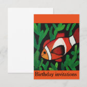 子供向けのディズニー『ファインディング・ニモ』誕生日招待状 招待状 (正面/裏面)