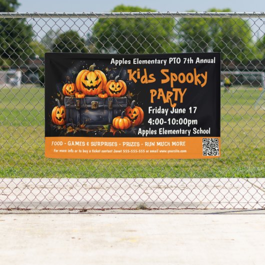 子供向けのハロウィンパーティー資金調達PTA教会 横断幕 (インサイチュ)