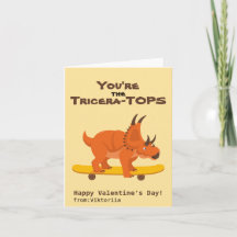 子供向けのバレンタインデーのスケートボード恐竜