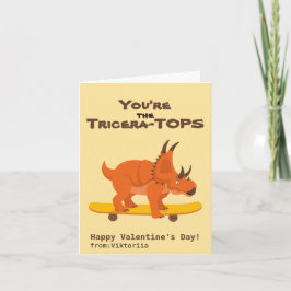 子供向けのバレンタインデーのスケートボード恐竜 シーズンカード