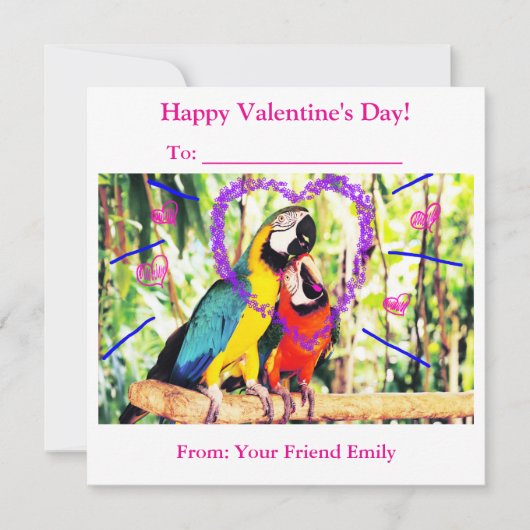 子供向けのファンキーな教室バレンタインラブパラッツ シーズンカード (正面)